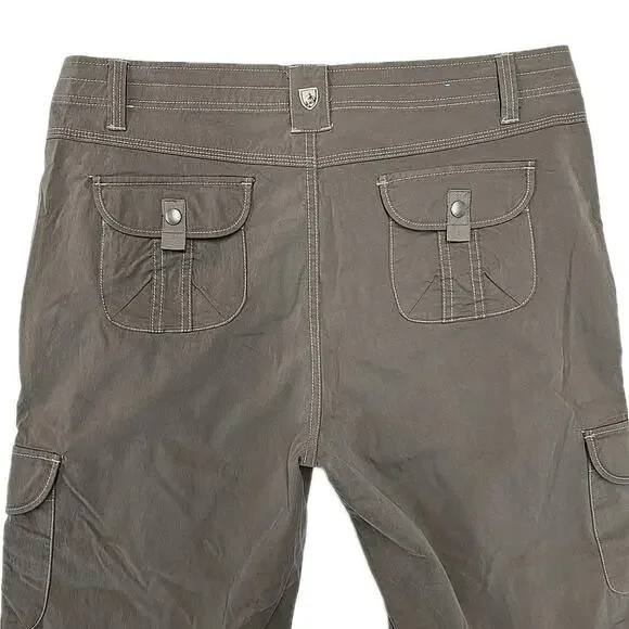 KUHL Splash Roll-Up Cargo Pants Women’s 16 REG Gray Brown Hiking Travel Capri - Picture 3 of 16